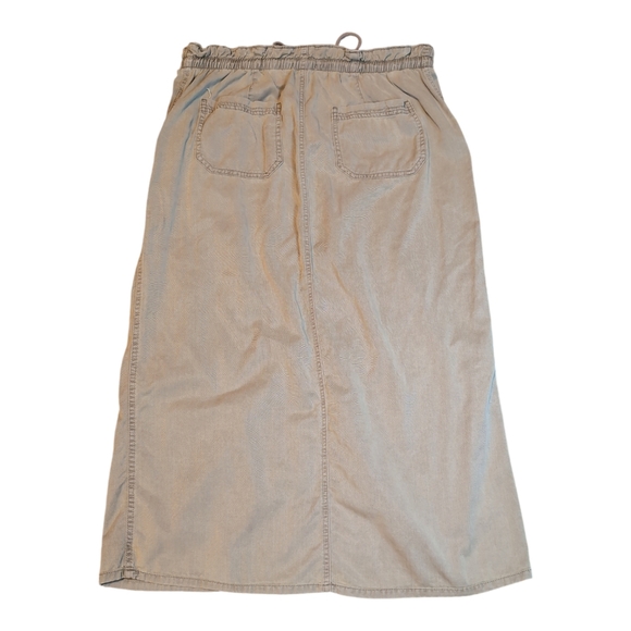 Maurices Khaki Softy Elastic Waist Pencil Skirt Front Slit SZ 16 - Picture 3 of 11